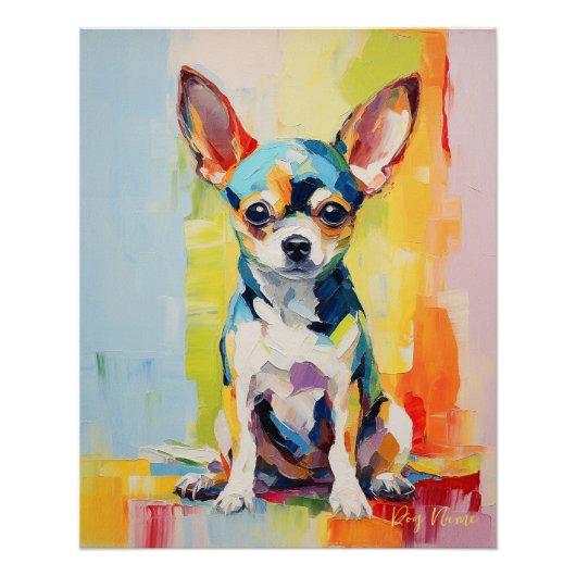 Super Leuke Chihuahua Hond Puppy 002 - Xeno Lucilf Perfect Poster (Voorkant)
