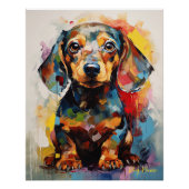 Super Leuke Dachshund Hond Puppy 001 - Xeno Lucilf Perfect Poster (Voorkant)