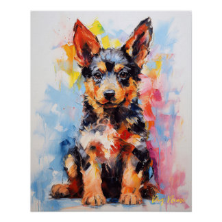 Super Leuke Duitse Herder Hond Puppy 004 - Xeno Lu Perfect Poster