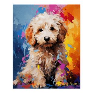 Super Leuke Goldendoodle Hond Puppy 005 - Xeno Luc Perfect Poster