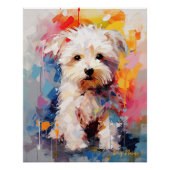 Super Leuke Maltese Hond Puppy 002 - Xeno Lucilfer Perfect Poster (Voorkant)