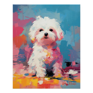 Super Leuke Maltese Hond Puppy 003 - Xeno Lucilfer Perfect Poster