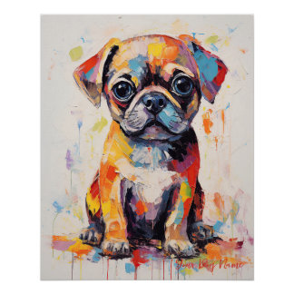 Super Leuke Pug Hond Puppy 001 - Xeno Lucilfer Perfect Poster