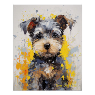 Super Leuke Schnauzer Hond Puppy 001 - Xeno Lucilf Perfect Poster