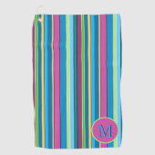 Super leuke zomerstrepen Paarse turquoise Golfhanddoek (Voorkant)