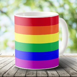 Super levendige heldere kleuren Gay Pride Regenboo Koffiemok