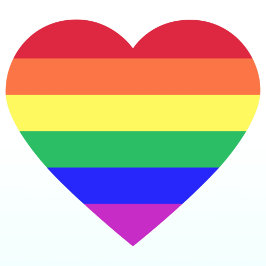 Super Levendige Kleurrijke LGBTQ Regenboog Strepen Hart Sticker
