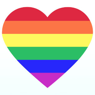 Super Levendige Kleurrijke LGBTQ Regenboog Strepen Hart Sticker