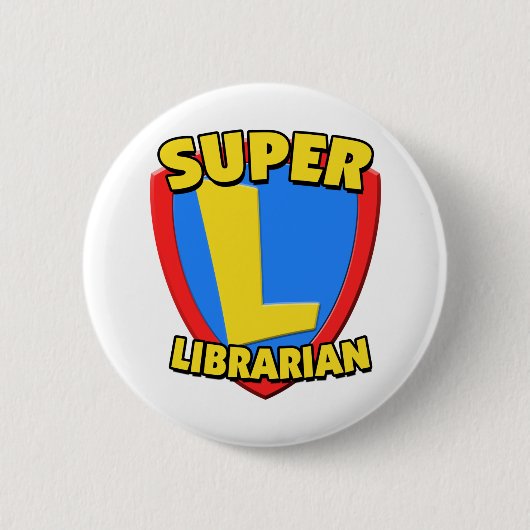 Super Librarian Ronde Button 5,7 Cm (Voorkant)