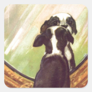 Super lief Baby Boston Terrier Vierkante Sticker