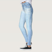 Super Light Wash Jeans All-Over Printed Leggings (Gauche)