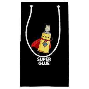 Super Lijm Grappig Super Hero Pun Donker BG Klein Cadeauzakje