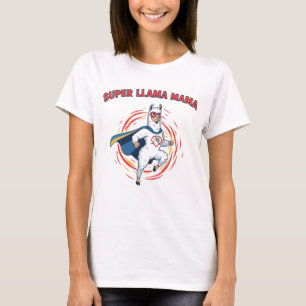 Super Llama Mama Dynamisch Superhelden Design T-shirt