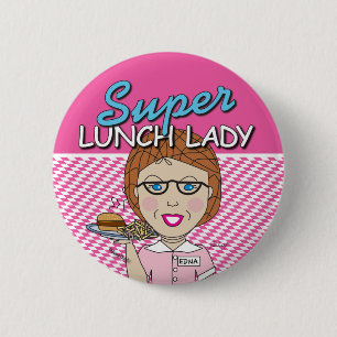 Super Lunch Lady-knop Ronde Button 5,7 Cm