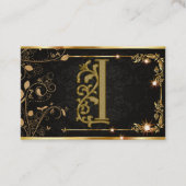 Super Luxe Zwart Goud Monogram Visitekaartje (Voorkant)