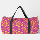 Super Magenta Floral Pattern Grand sac à double (Recto)