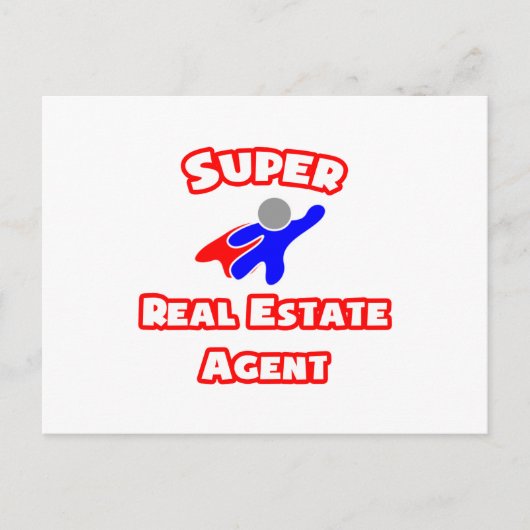 Super makelaar in onroerend goed briefkaart (Voorkant)