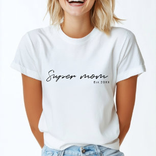 Super Mam Moderne Script Year Moederdag T-shirt