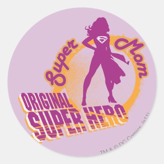 Super mam Original Super Hero Ronde Sticker (Voorkant)