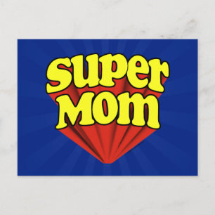 Super Mam Red/Yellow/Blue Superheld Moederdag Briefkaart