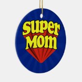Super Mam Red/Yellow/Blue Superheld Moederdag Keramisch Ornament (Rechts)