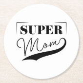 Super Mam Ronde Kartonnen Onderzetter (Voorkant)