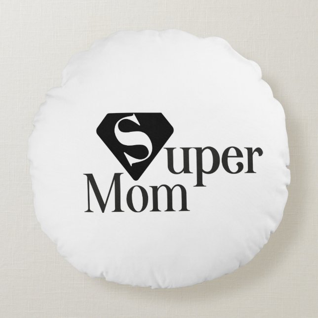 Super Mam Round Pillow Rond Kussen (Voorkant)
