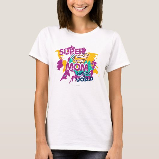 Super mam Saving the World T-shirt (Voorkant)