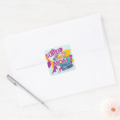 Super mam Saving the World Vierkante Sticker (Envelop)