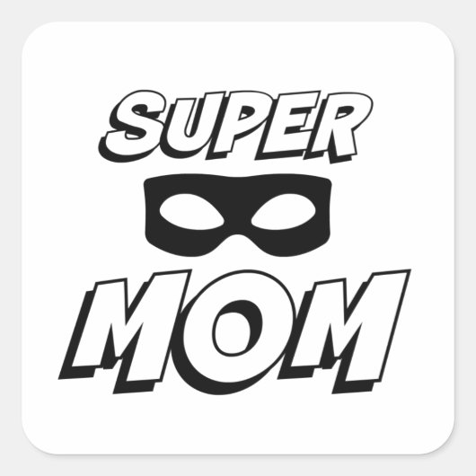 Super Mam Vierkante Sticker (Voorkant)
