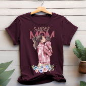 Super mam Waterverf Design T-shirt