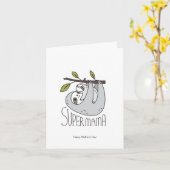 Super Mama Sloth Kaart (Gele Bloem)