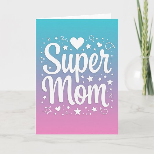 Super Maman Carte Ciel Pastel (Devant)