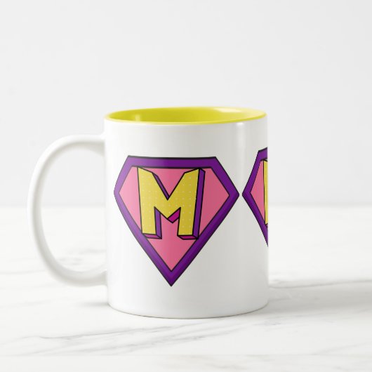 Super Maman Fête des Mères Mug au café à deux tons (Gauche)