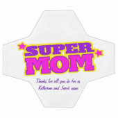 Super Maman message personnalisé rose violet boule (Plat)