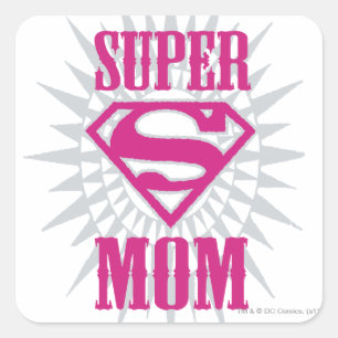 Super Mamma Starburst Vierkante Sticker