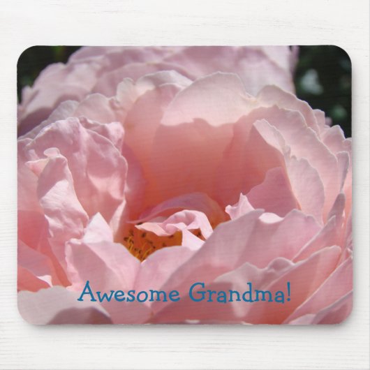 Super Mémé ! tapis de souris Rose Fleur Rose (Devant)