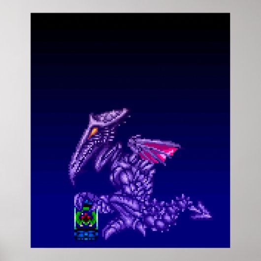 Super Metroid Ridley SNES Poster (Voorkant)