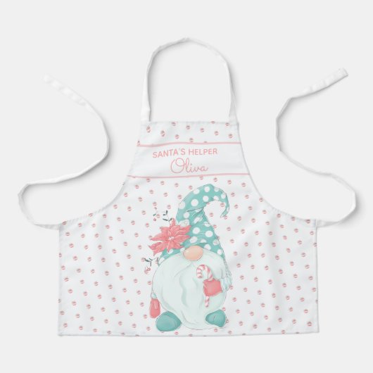Super Mignon Santa Aide Noël Gnome Pastel Tablier (Recto)