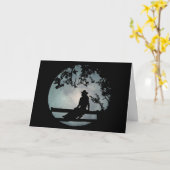 Super mignonne Cowgirl dans une Pleine lune carte  (Fleur jaune)