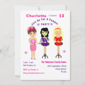Super mignonne Pamper Party filles Invitations d'a (Devant)
