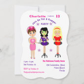 Super mignonne Pamper Party filles Invitations d'a (Devant)