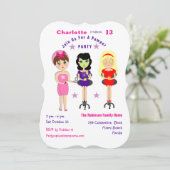 Super mignonne Pamper Party filles Invitations d'a (Debout devant)