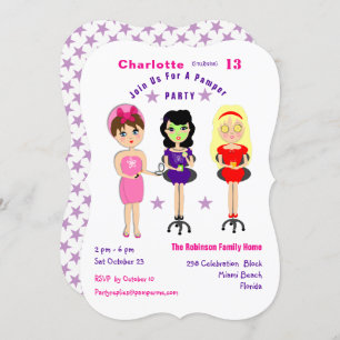 Super mignonne Pamper Party filles Invitations d'a