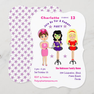 Super mignonne Pamper Party filles Invitations d'a