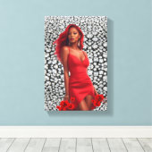Super Model Canvasprint Canvas Afdruk (Insitu (Houten vloer))