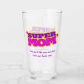 Super Moeder aangepaste bericht roze paarse afbeel Glas (Voorkant)