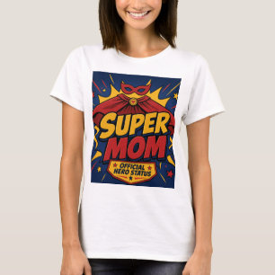 Super Moeder Cape Comic Held T-Shirt Grappige Mo