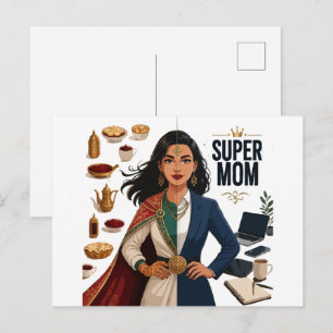 Super Moeder Dubbelleven Professional en Tradition Briefkaart
