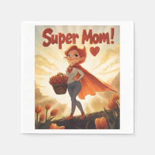 Super Moeder Illustratie Servet